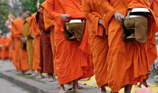 Buddhist Alms giving ceremony