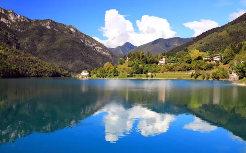 The beautiful Lake Ledro in Trentino.