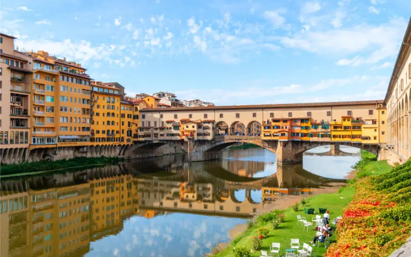 Beautiful view of bridge Ponte Vecchio, Florence, Italy
