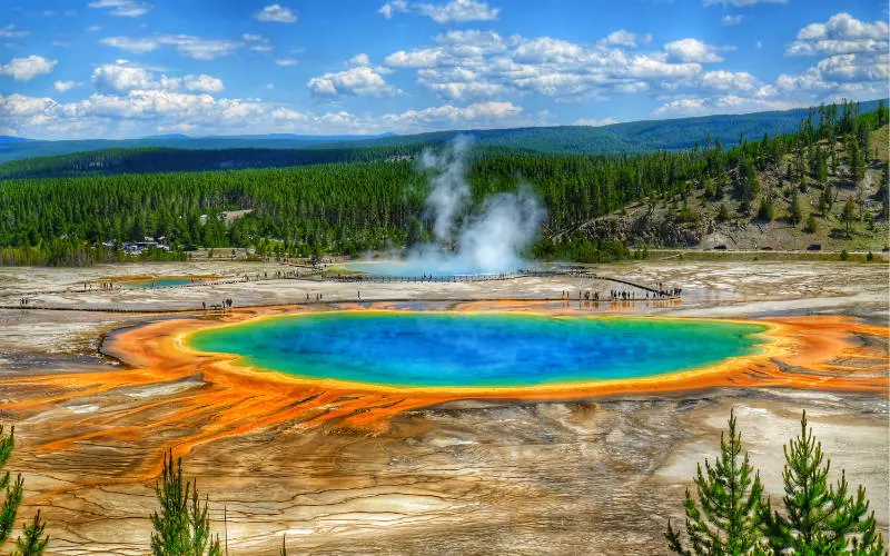 The Grand Prismatic Spring, Yellowstone National Park (the largest hot spring in the United States, and the third largest in the world)