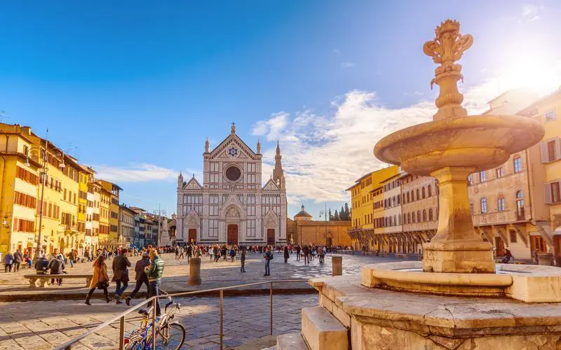 Florence Square and the Basilica of Santa Croce