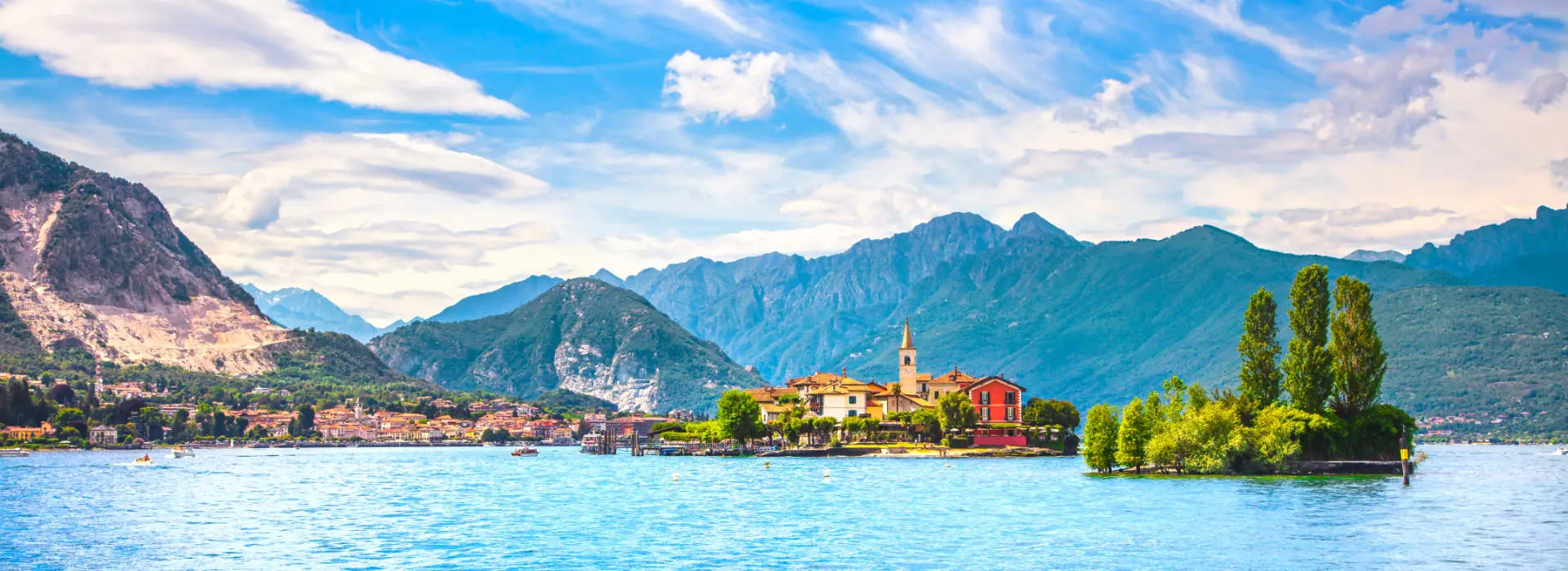 Isola dei Pescatori, fisherman island in Maggiore lake, Borromean Islands, Stresa Piedmont Italy, Europe.