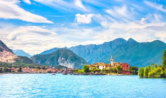 Isola dei Pescatori, fisherman island in Maggiore lake, Borromean Islands, Stresa Piedmont Italy, Europe.