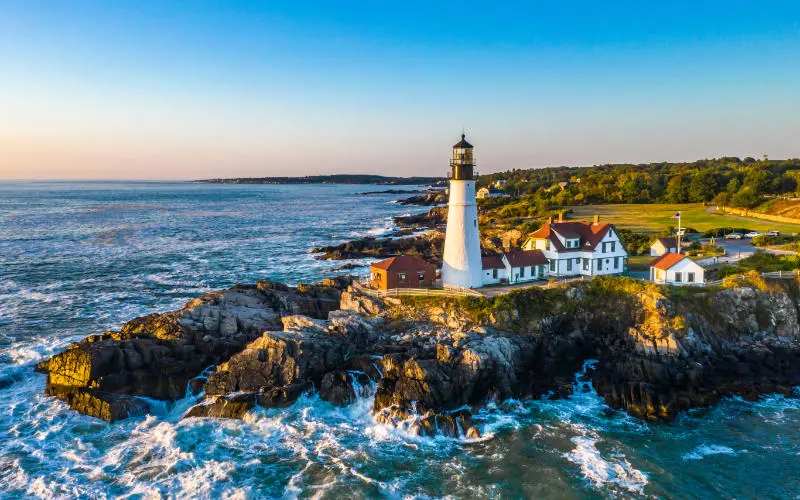 A lighthouse in Maine - New England in the Fall
