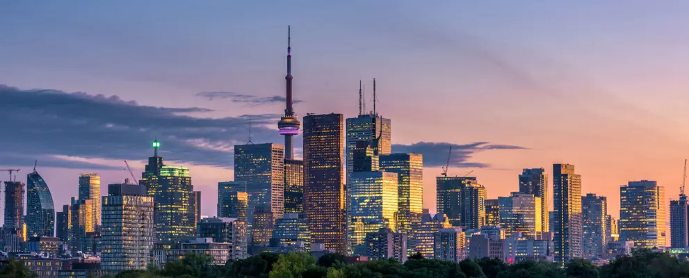 Toronto city view from Riverdale Avenue. Ontario, Canada
